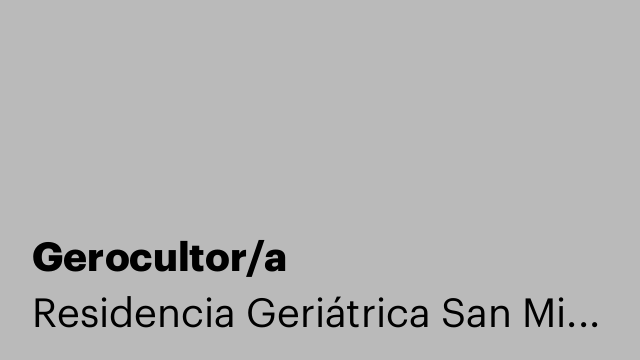 Gerocultor/a