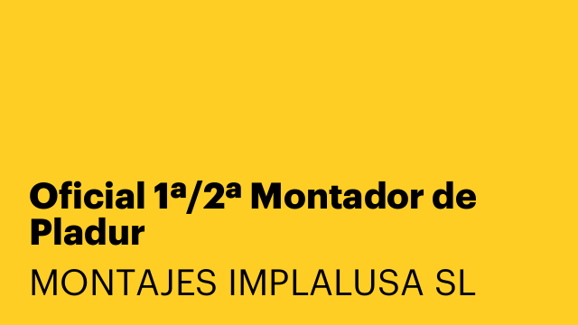 Oficial 1ª/2ª Montador de Pladur
