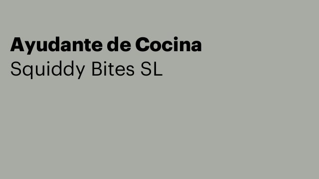 Ayudante de Cocina