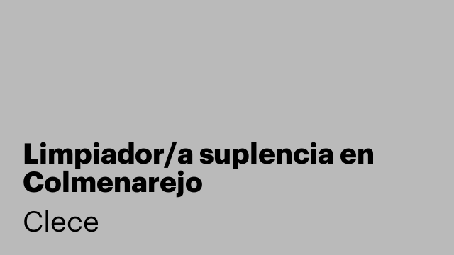 Limpiador/a suplencia en Colmenarejo
