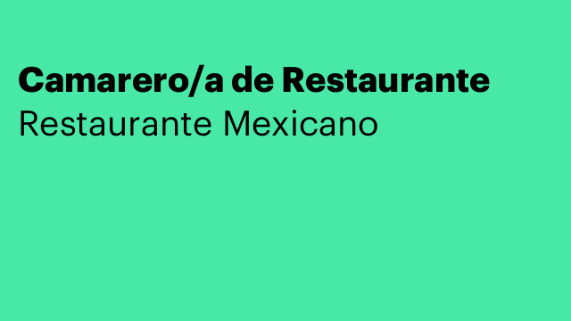 Camarero/a de Restaurante