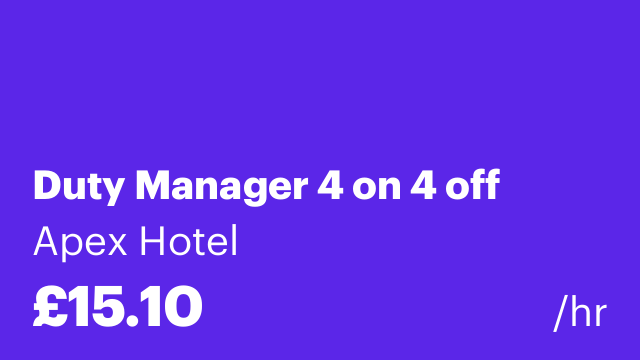 Duty Manager 4 on 4 off