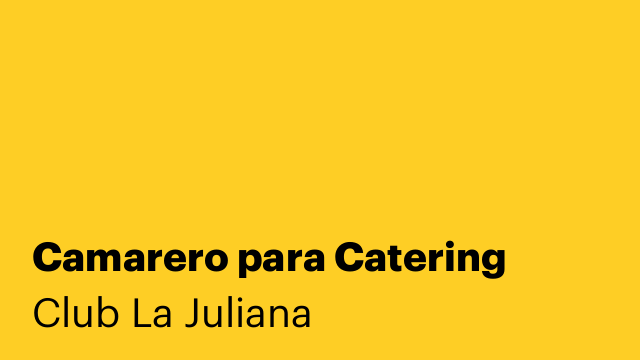 Camarero para Catering