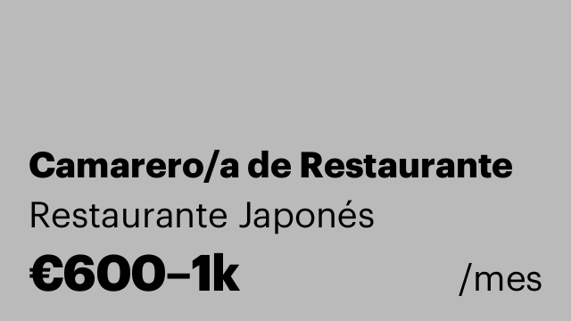 Camarero/a de Restaurante