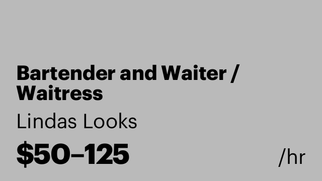 Bartender and Waiter / Waitress