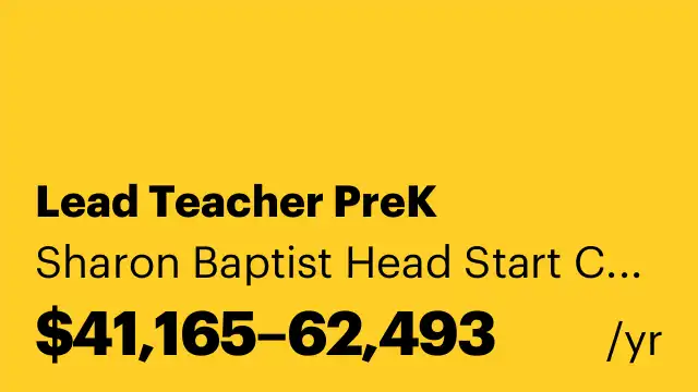 Lead Teacher PreK