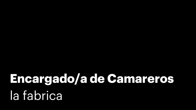 Encargado/a de Camareros