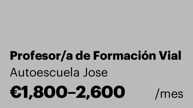 Profesor/a de Formación Vial