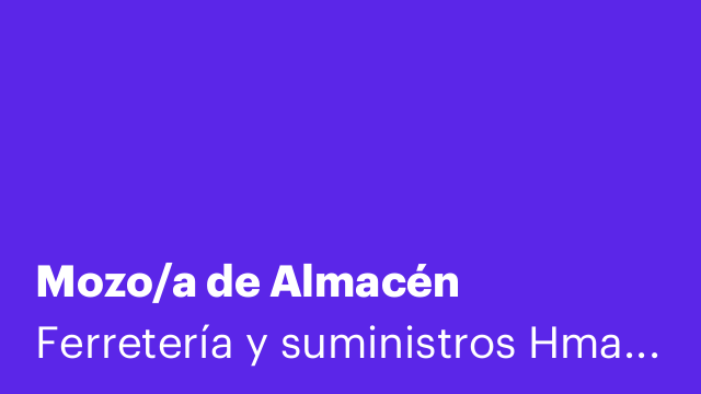 Mozo/a de Almacén
