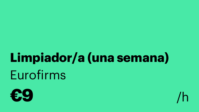 Limpiador/a (una semana)