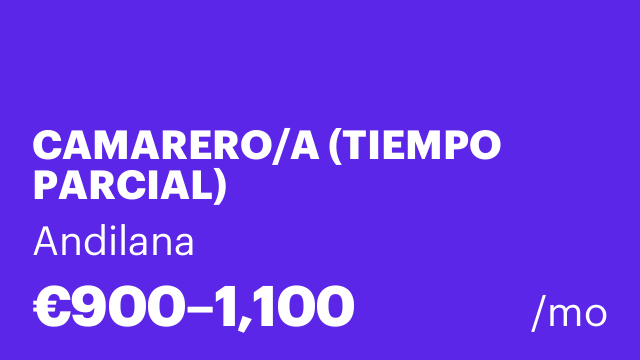 CAMARERO/A (TIEMPO PARCIAL)