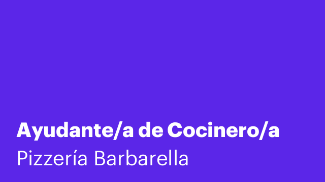 Ayudante/a de Cocinero/a