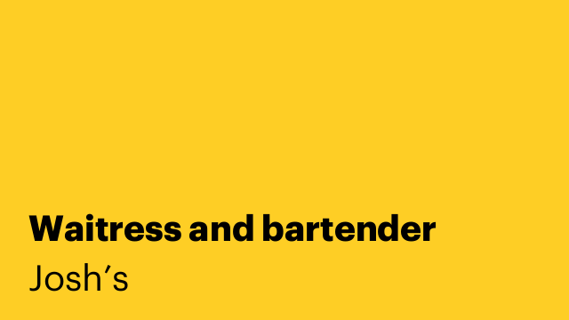 Waitress and bartender