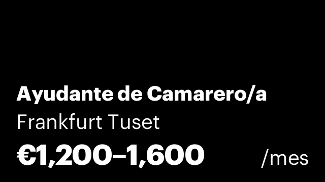 Ayudante de Camarero/a