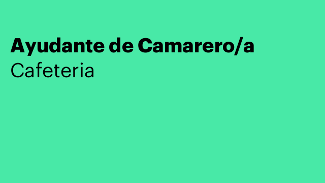 Ayudante de Camarero/a