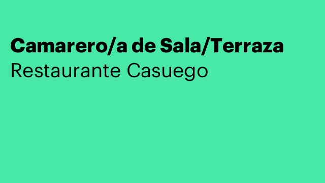 Camarero/a de Sala/Terraza