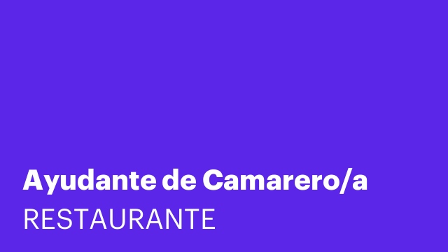 Ayudante de Camarero/a
