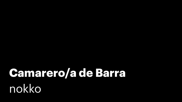 Camarero/a de Barra