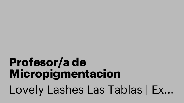 Profesor/a de Micropigmentacion