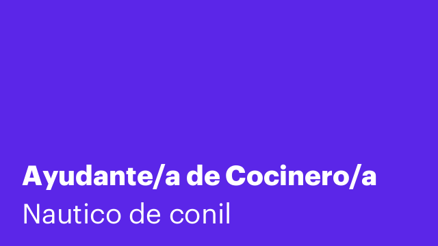 Ayudante/a de Cocinero/a