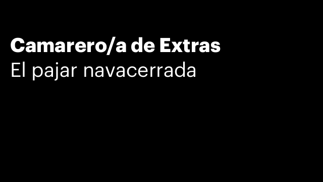 Camarero/a de Extras