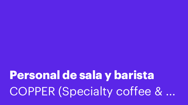 Personal de sala y barista