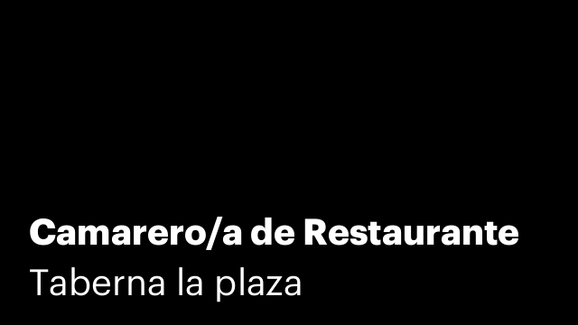 Camarero/a de Restaurante