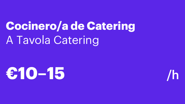 Cocinero/a de Catering
