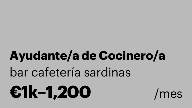 Ayudante/a de Cocinero/a