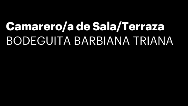 Camarero/a de Sala/Terraza