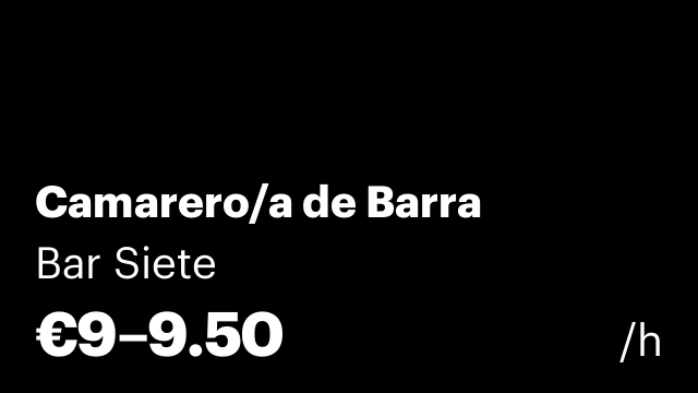 Camarero/a de Barra