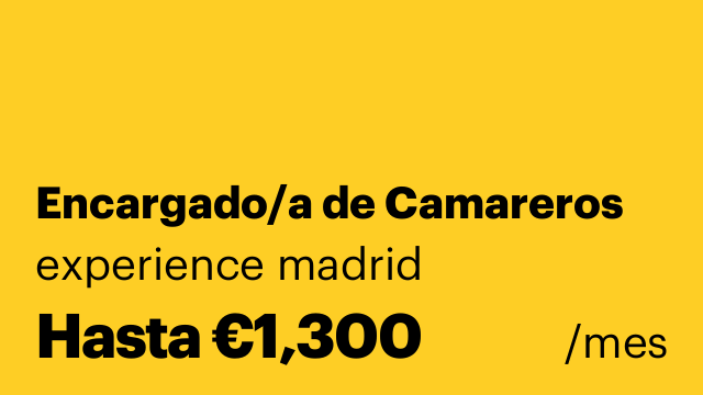 Encargado/a de Camareros
