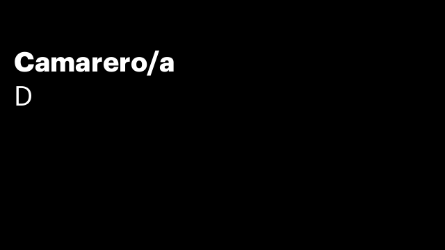 Camarero/a