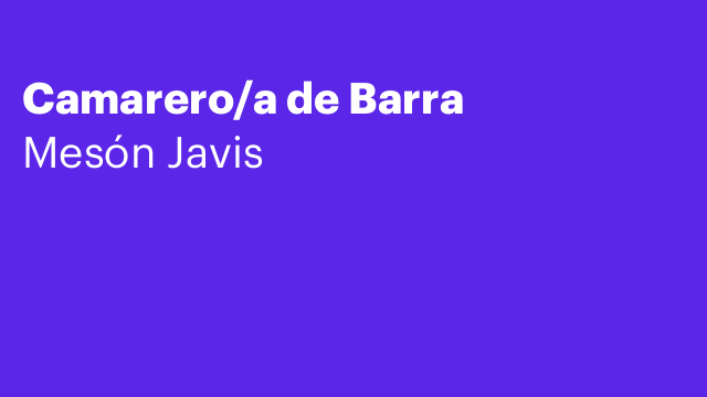 Camarero/a de Barra