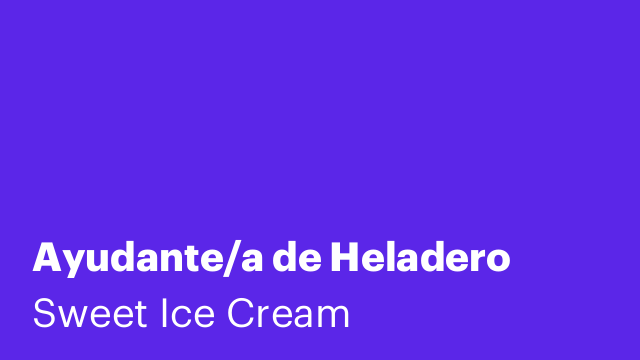 Ayudante/a de Heladero