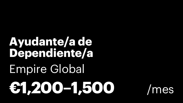 Ayudante/a de Dependiente/a