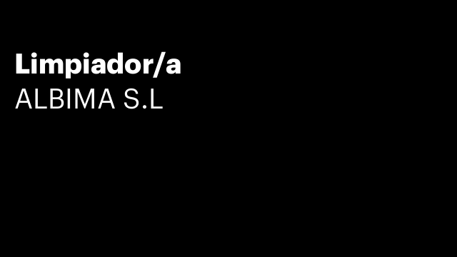 Limpiador/a
