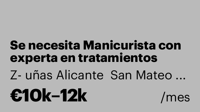 Se necesita Manicurista con experta en tratamientos estéticos