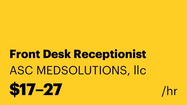 Front Desk Receptionist