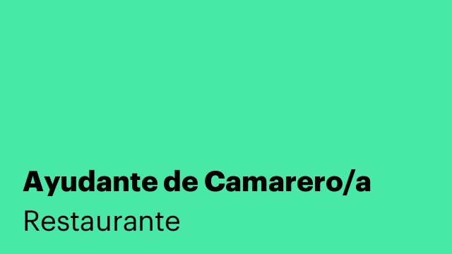 Ayudante de Camarero/a
