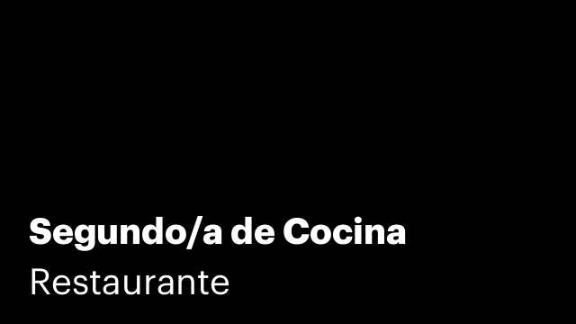 Segundo/a de Cocina