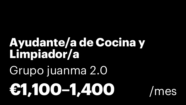 Ayudante/a de Cocina y Limpiador/a