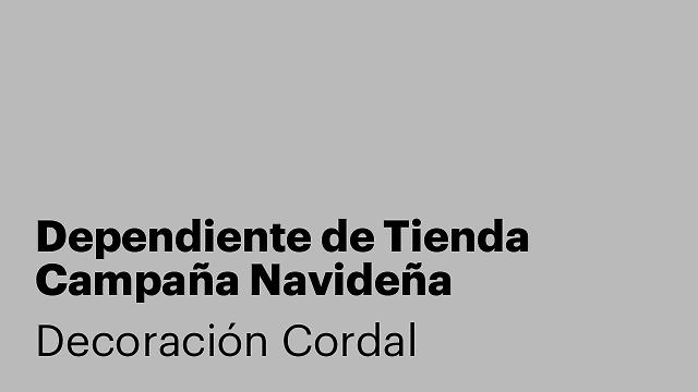 Dependiente de Tienda Campaña Navideña