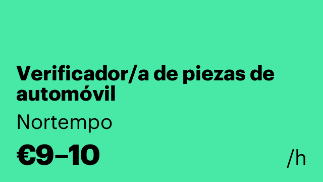Verificador/a de piezas de automóvil