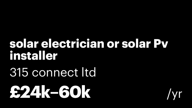 solar electrician or solar Pv installer