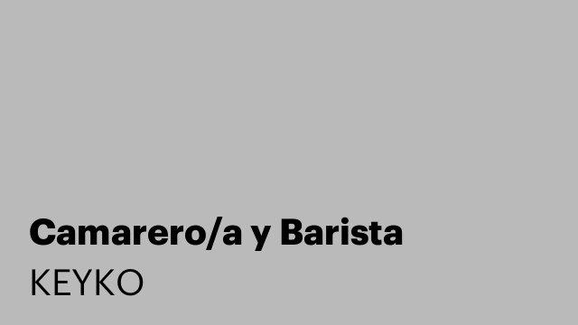 Camarero/a y Barista