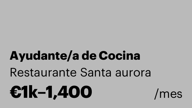 Ayudante/a de Cocina