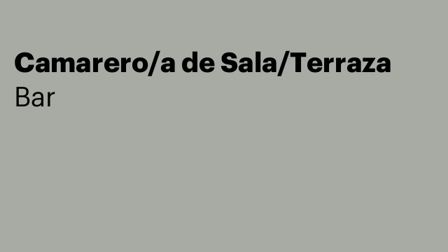 Camarero/a de Sala/Terraza