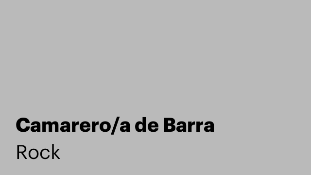 Camarero/a de Barra