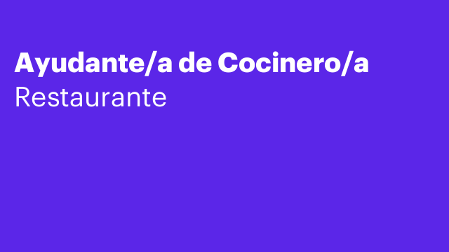 Ayudante/a de Cocinero/a